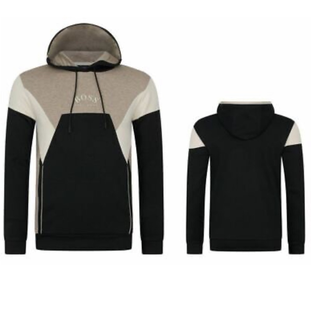 HUGO BOSS hoodie | Men Medium | gray/tan/blk | NWT